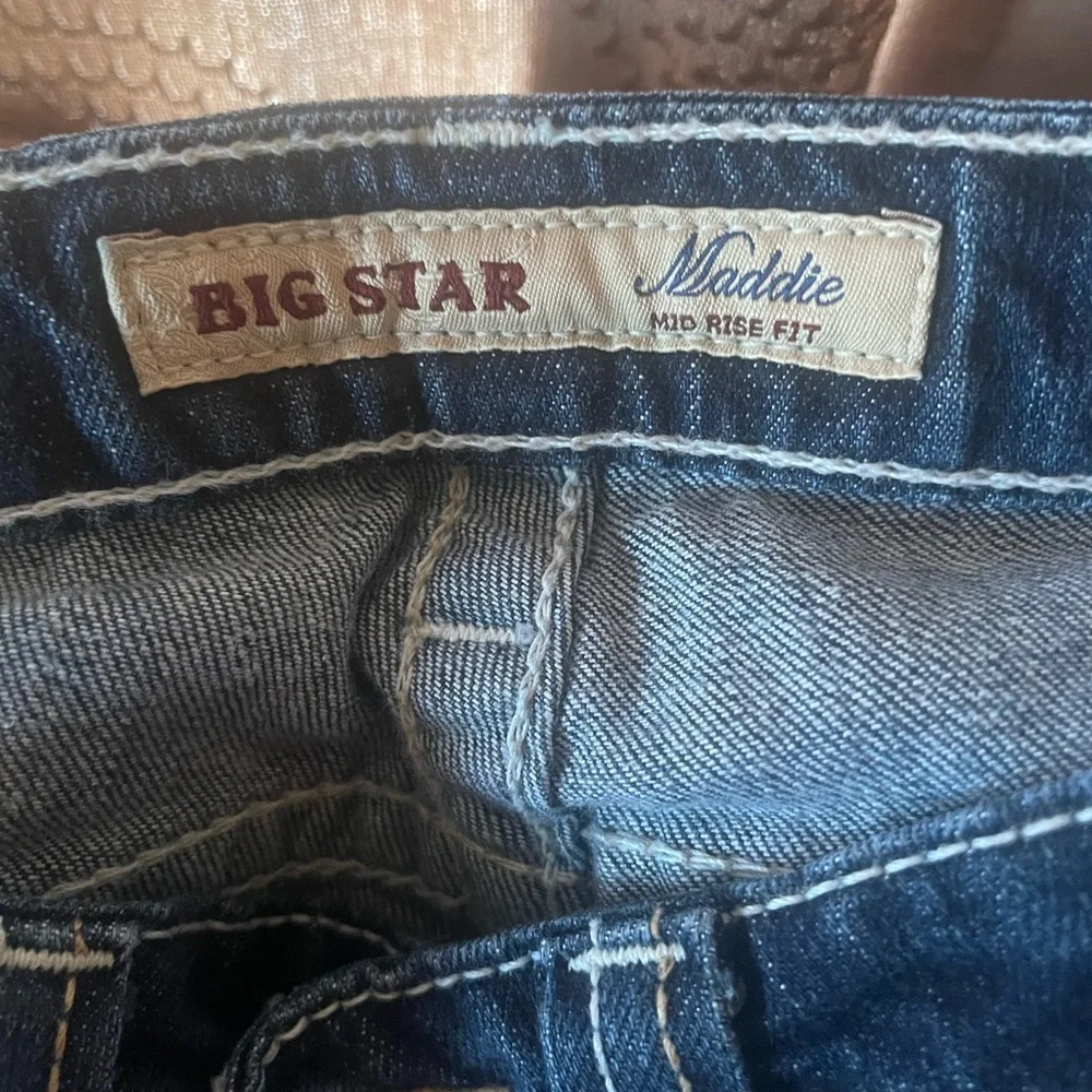 Big Star Women Sz 27 Blue Maddie Mid Rise Fit Bootcut Flap Pocket Denim Jeans - Picture 5 of 5